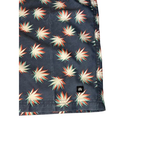 Micros Swim Trunks Men’s XL 1X Coral Reefer Leaf Print Board Shorts Beach Party - Picture 3 of 12